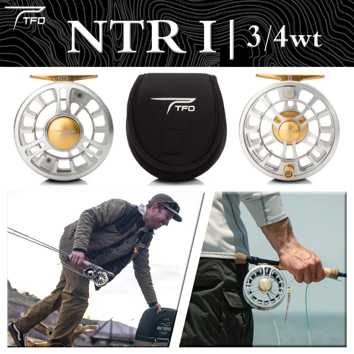 TFO NTR Fly Reel - IV - Clear/Gold