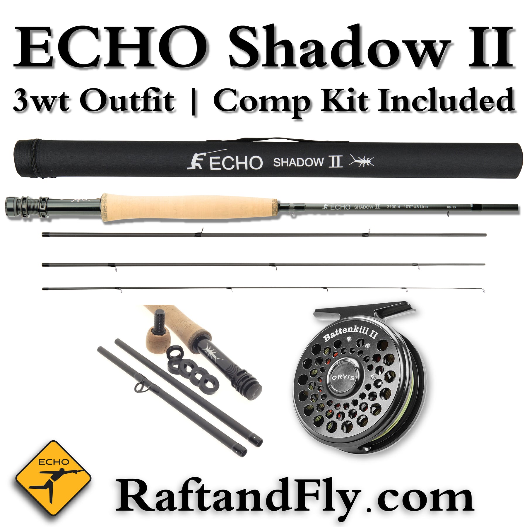 Echo Shadow II 3wt 10'0 - 11'0 with Free Competition Kit - Add