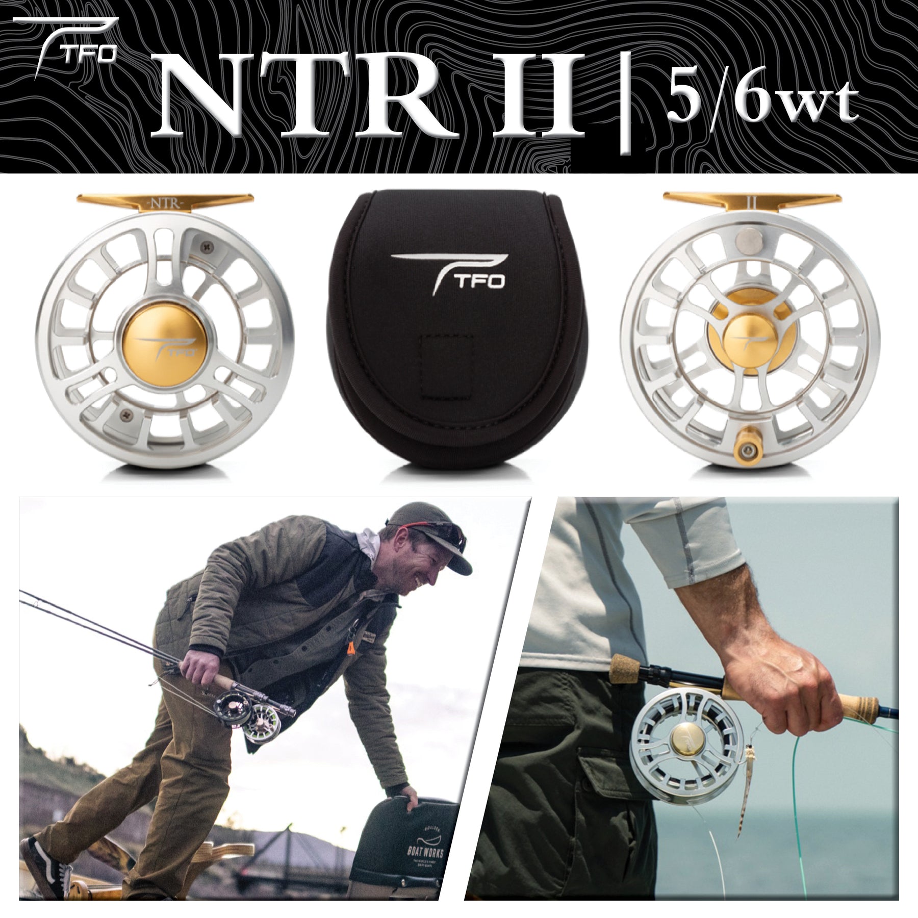 TEMPLE FORK OUTFITTERS TFO NTR II CLEAR SILVER FLY REEL 5-6 WT