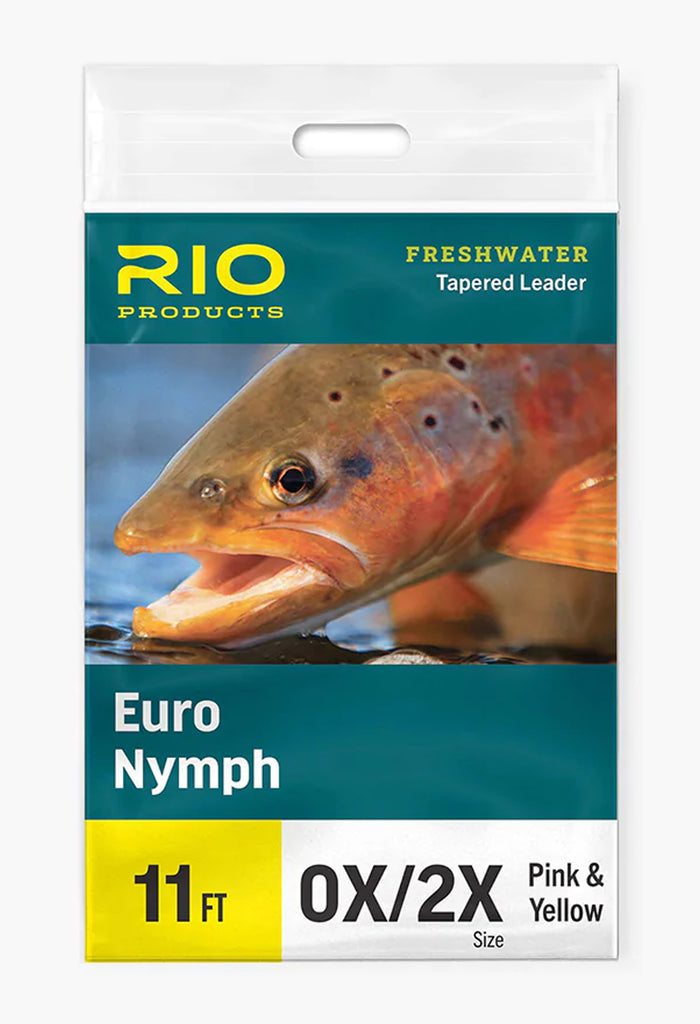Rio Euro Nymph Leader Pink/Yellow 0X/2X 11 FT