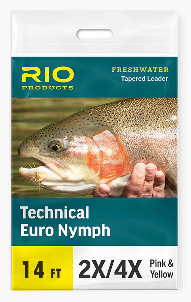 Rio Technical Euro Nymph Leader Pink/Yellow 2X/4X 14 FT – Raft & Fly Shop